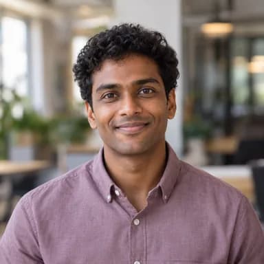 Illustrative AI-generated portrait of Arjun Nair