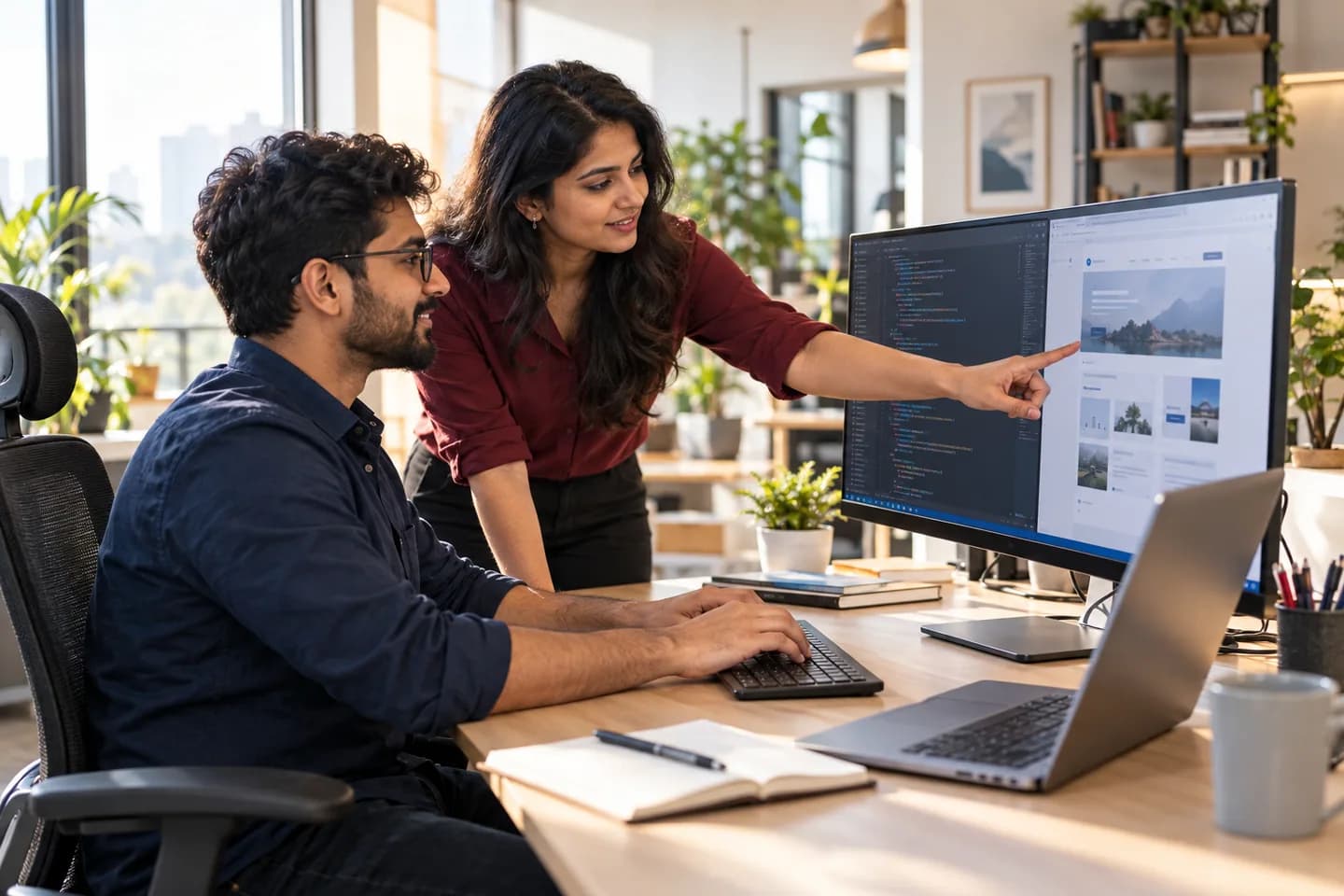 Illustrative software team planning a controlled AI application