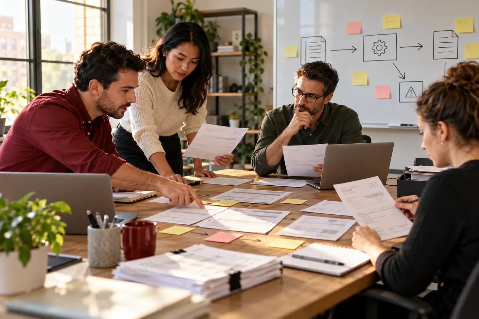 Business team planning its first AI automation