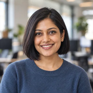 Illustrative AI-generated portrait of Ananya Iyer