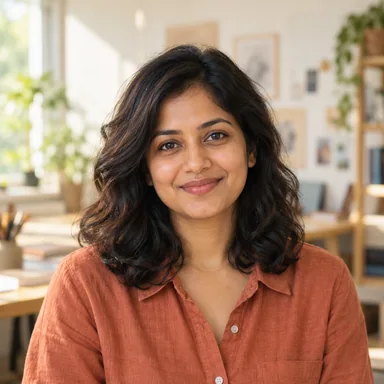 Illustrative AI-generated portrait of Riya Menon